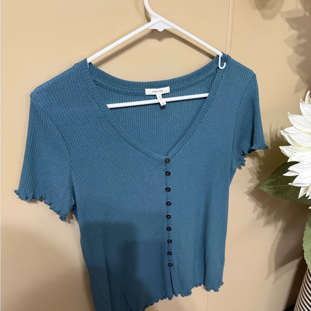 Maurices Teal Button-Down Shirt